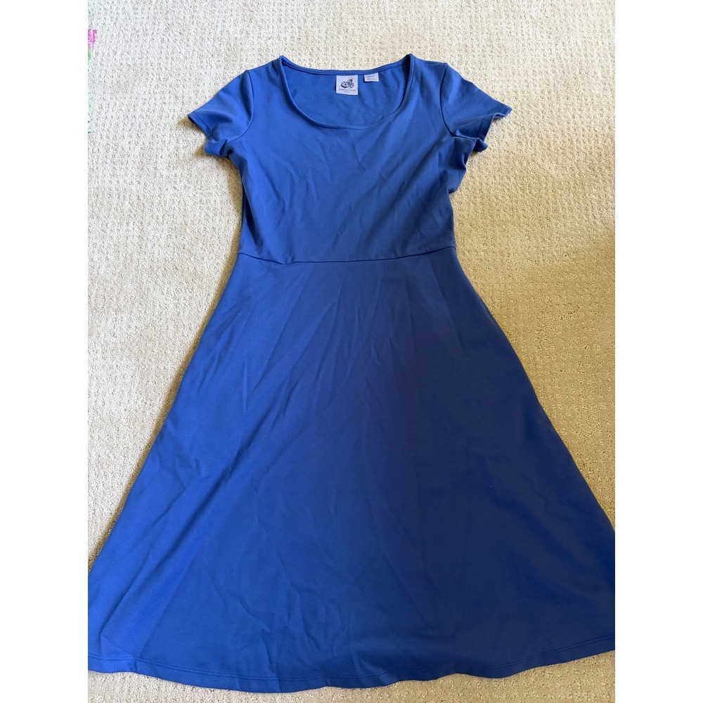 Virginia Dare Dress Co Blue Short Sleeve Fit and Flare Pocket Dress Small USA